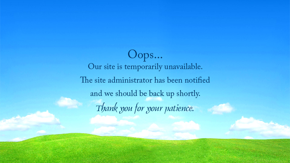 Oops... Our site is temporarily unavailable. The site administrator has been notified and we should be back up shortly.